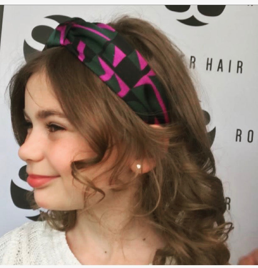 purple and green headband