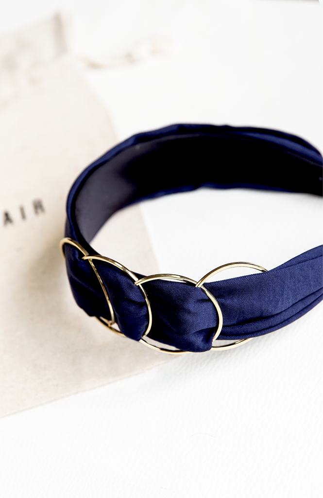 navy blue fabric headband