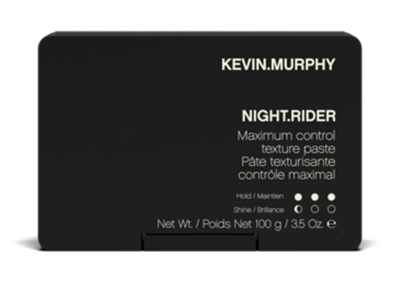 Kevin Murphy Night Rider Maximum Control Texture Paste in a black rectangular container with white text, shown on a white background.
