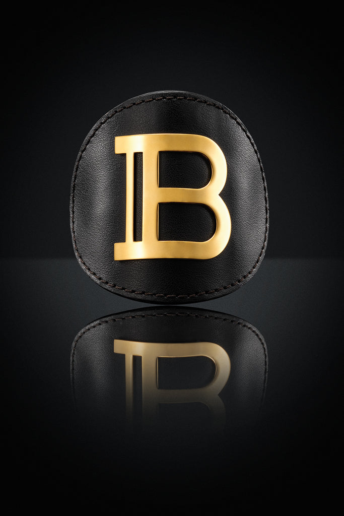 Balmain Genuine Leather Hair Clip Gold