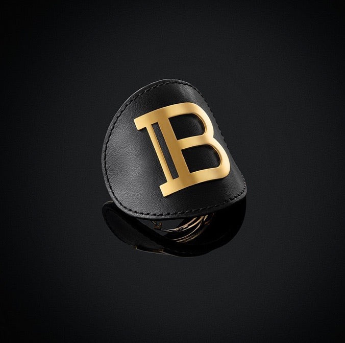 Balmain Genuine Leather Hair Clip Gold