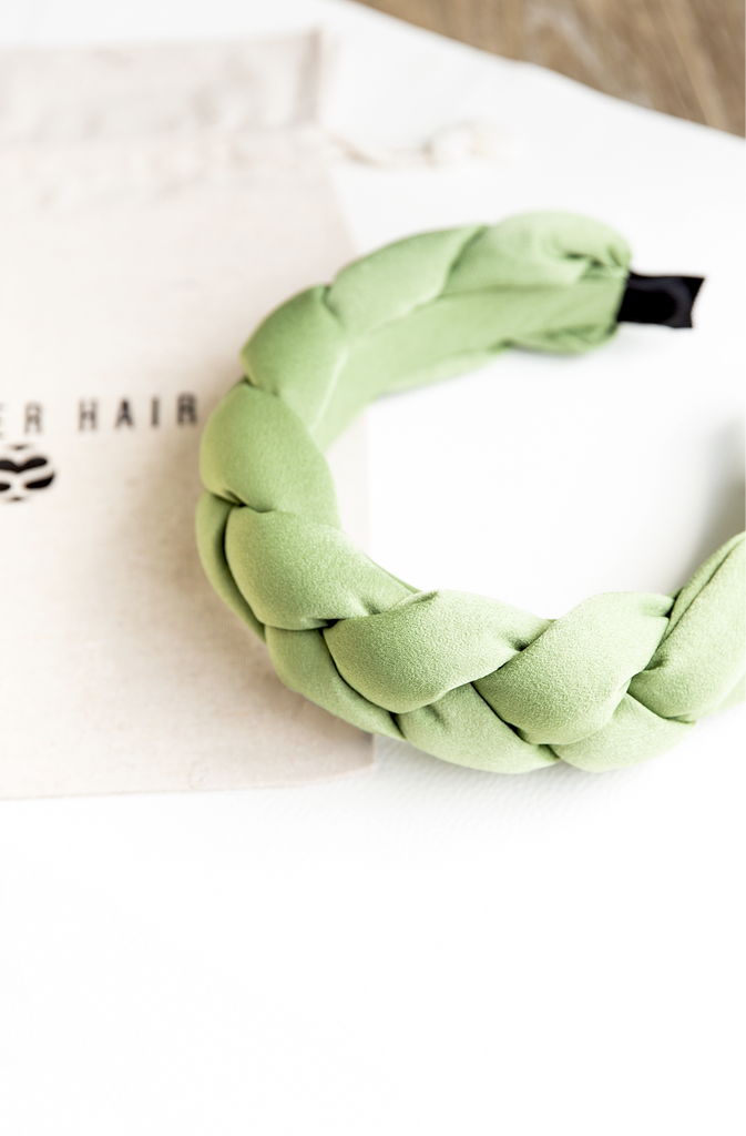 light green padded headband